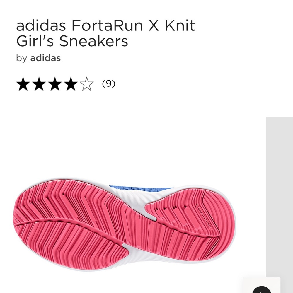 NWOB Girls blue and pink Adidas sneakers. Girls size 6 - Picture 6 of 7